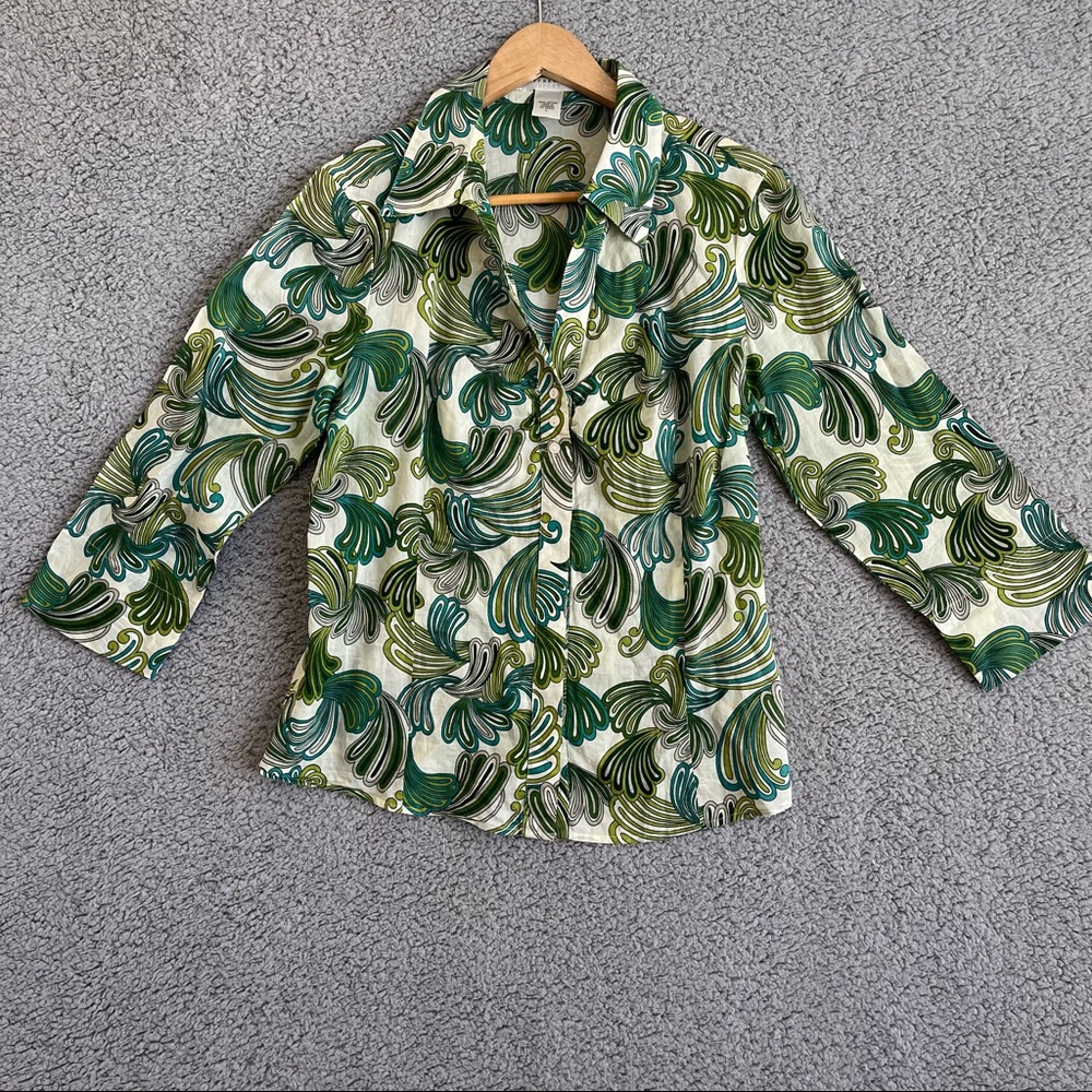 Geoffrey Beene Large Women Floral Shirt Blouse